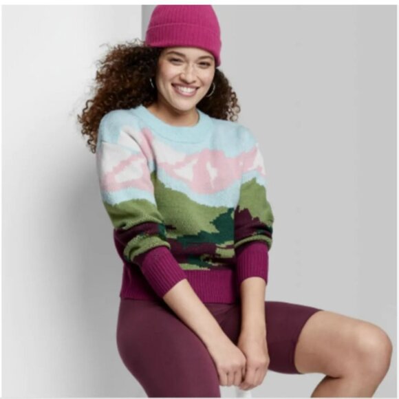 Wild Fable Sweaters - Wild Fable Mountains Crewneck Long sleeves knit sweater